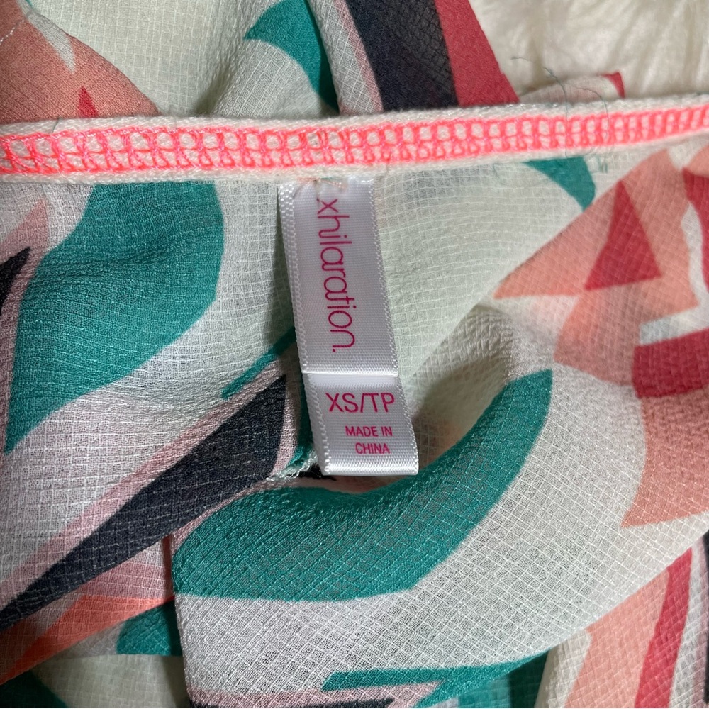 #0224 Xhilaration Geometric Kimono with Aztec Pattern, Sleeves, & Fringe-XS - Picture 5 of 7